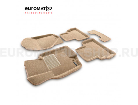 Текстильные 3D коврики Euromat3D Business в салон для Infiniti FX,QX70 (2008-2014/2015-) № EMC3D-002802T Бежевые